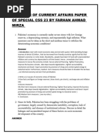 Solution of Current Affairs Paper of Special CSS 23 by Farhan Ahmad Mirza