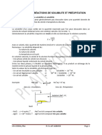 Réactions de Précipitation en Chimie | PDF | Précipité | Équilibre chimique