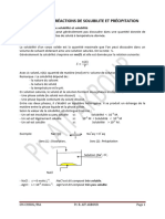 Chapitre III Reactions de Solubilite Et Precipitation