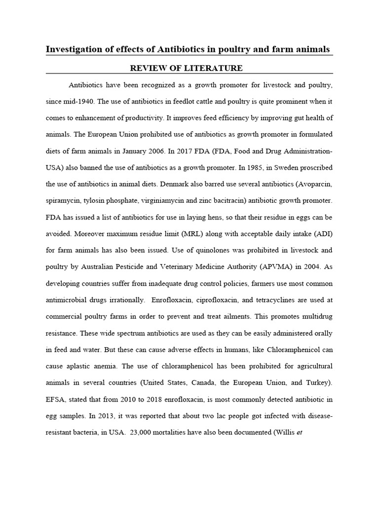 Investigation Of Effects Of Antibiotics In Poultry And Farm Animals