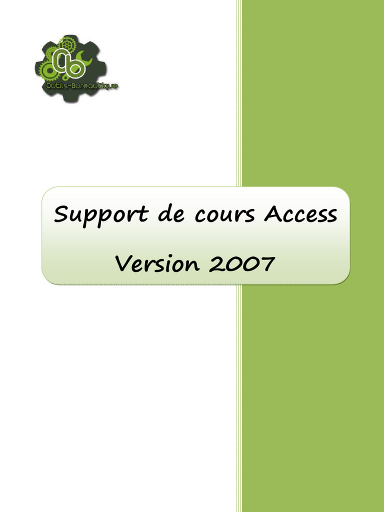 Support de Cours Access Version 2007 | PDF | Microsoft Access | SQL