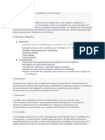 Relatório de Aula Prática Equilíbrio de Oxirredução