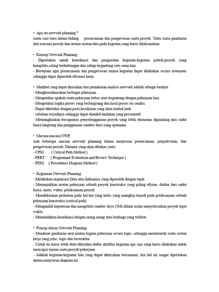 Poin Ppt Network Planning Pdf