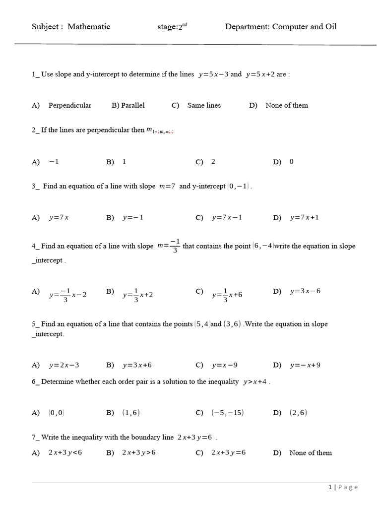 Class 8 Linear Equations Worksheet | PDF | Equations | Line (Geometry)