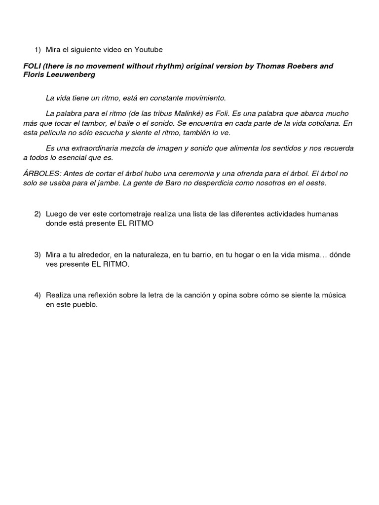 Foli Actividad Cortometraje Pdf
