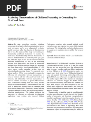 Counseling for GRIEF LOSS