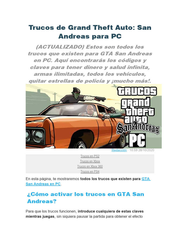 Trucos de Grand Theft Auto PDF