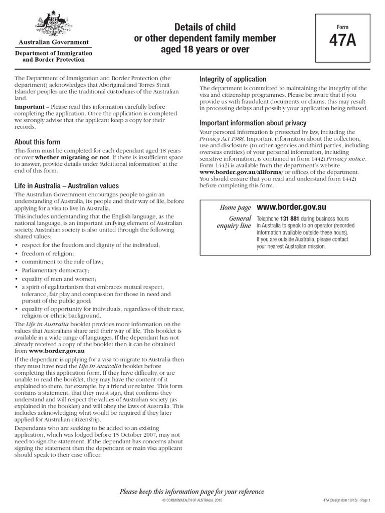 A Form For Child | PDF | Identity Document | Travel Visa