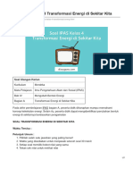 Soal IPAS Kelas 4 Transformasi Energi Di Sekitar Kita