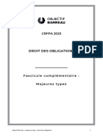 Extrait - Fascicule de Majeures Type - Droit Des Obligations 2023