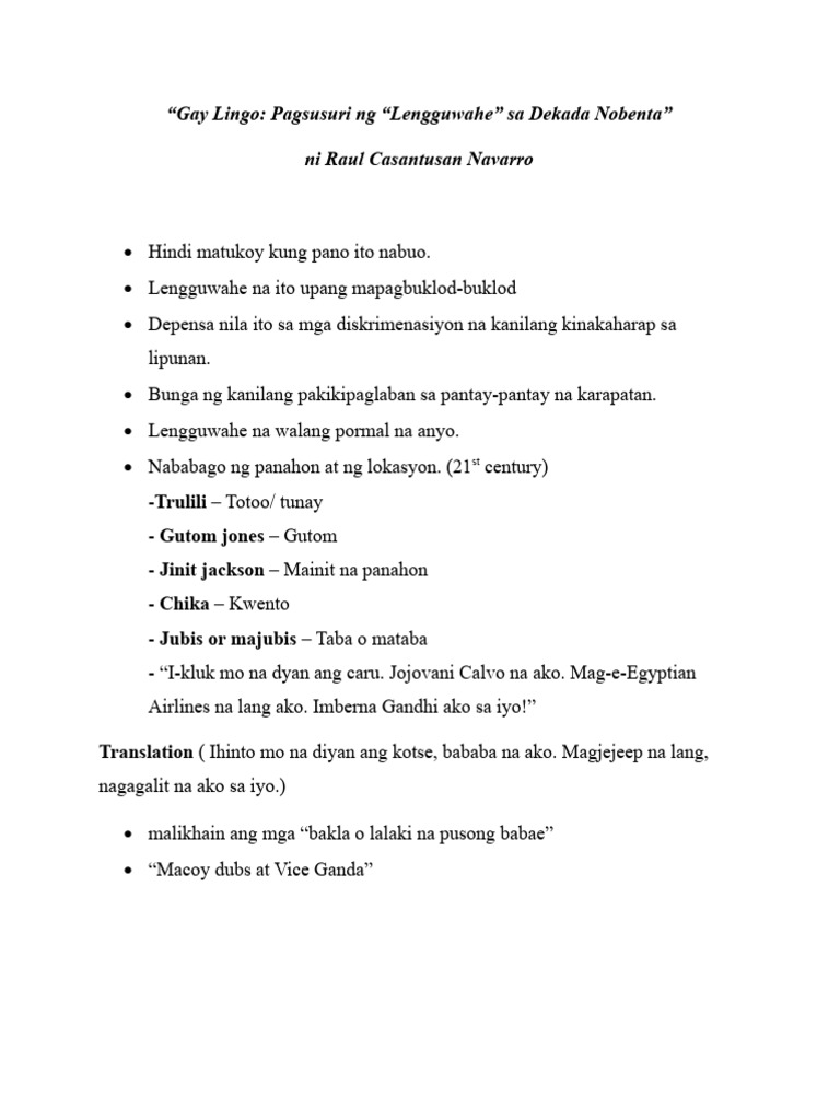 Gay Lingo | PDF