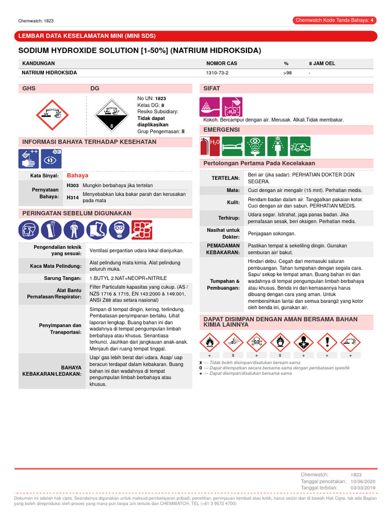 Mini SDS Caustic Soda Bhs PDF