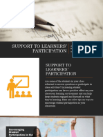 Support To Learners' Participation