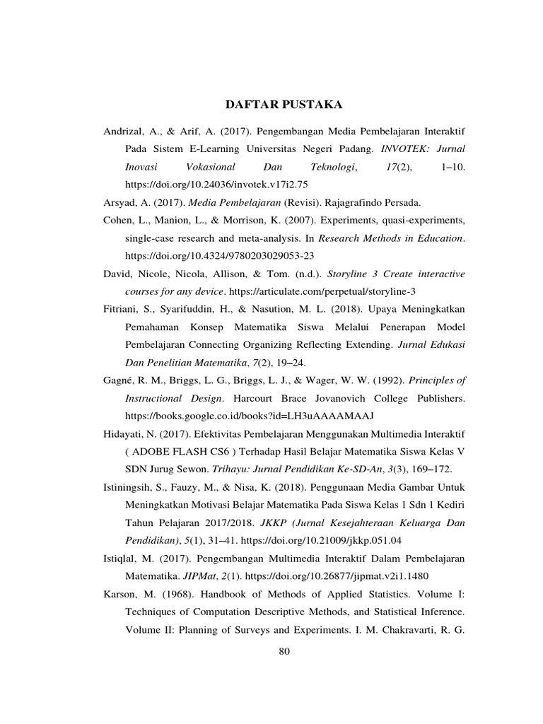 Daftar Pustaka Media Pembelajaran Interaktif | PDF