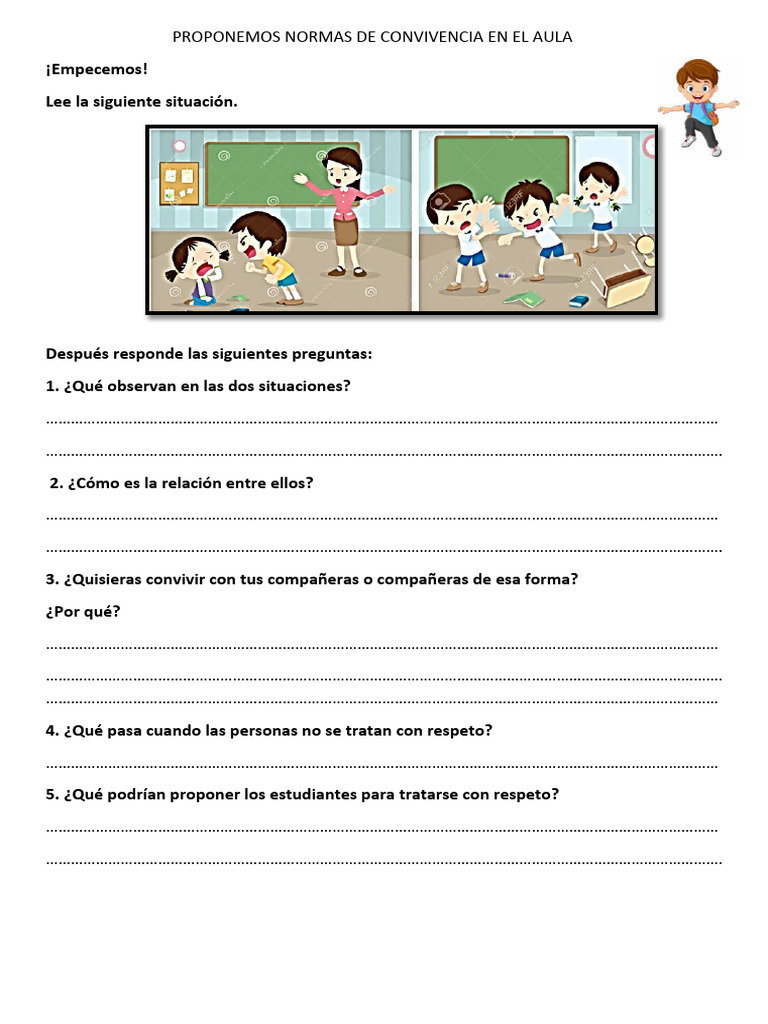 FICHAS PROPONEMOS NORMAS DE CONVIVENCIA EN EL AULA | PDF | Aprendizaje