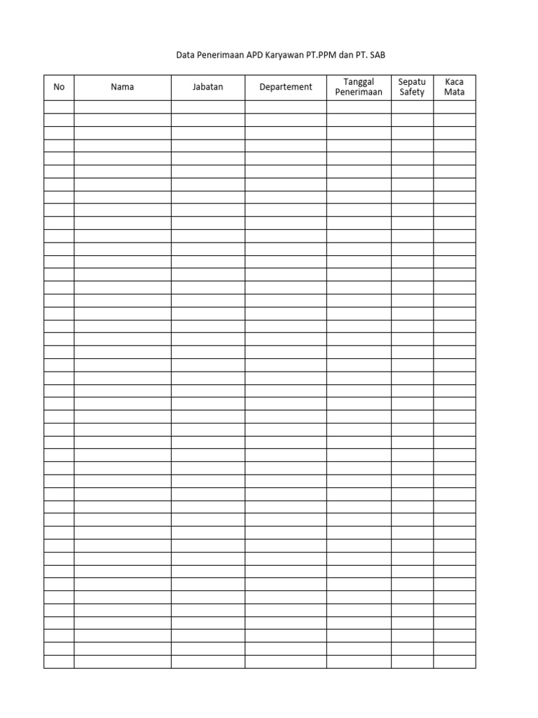Data Permintaan APD | PDF | Pengelolaan Keuangan & Uang | Teknologi ...