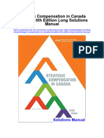 Strategic Compensation in Canada Canadian 6th Edition Long Solutions Manual