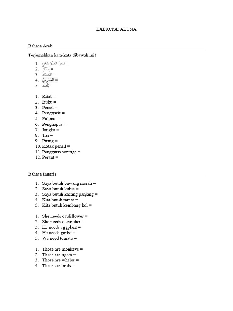 Exercise Aluna | PDF