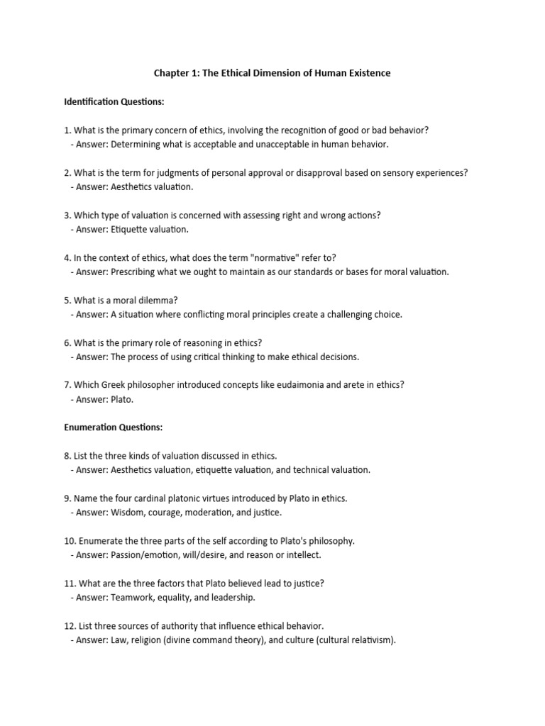 Ethics Questions and Answers Chapter 1-6 | PDF | Utilitarianism ...