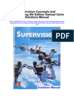 Supervision Concepts and Skill Building 9th Edition Samuel Certo Solutions Manual