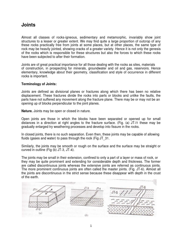 Joints | PDF | Rock (Geology) | Earth Sciences