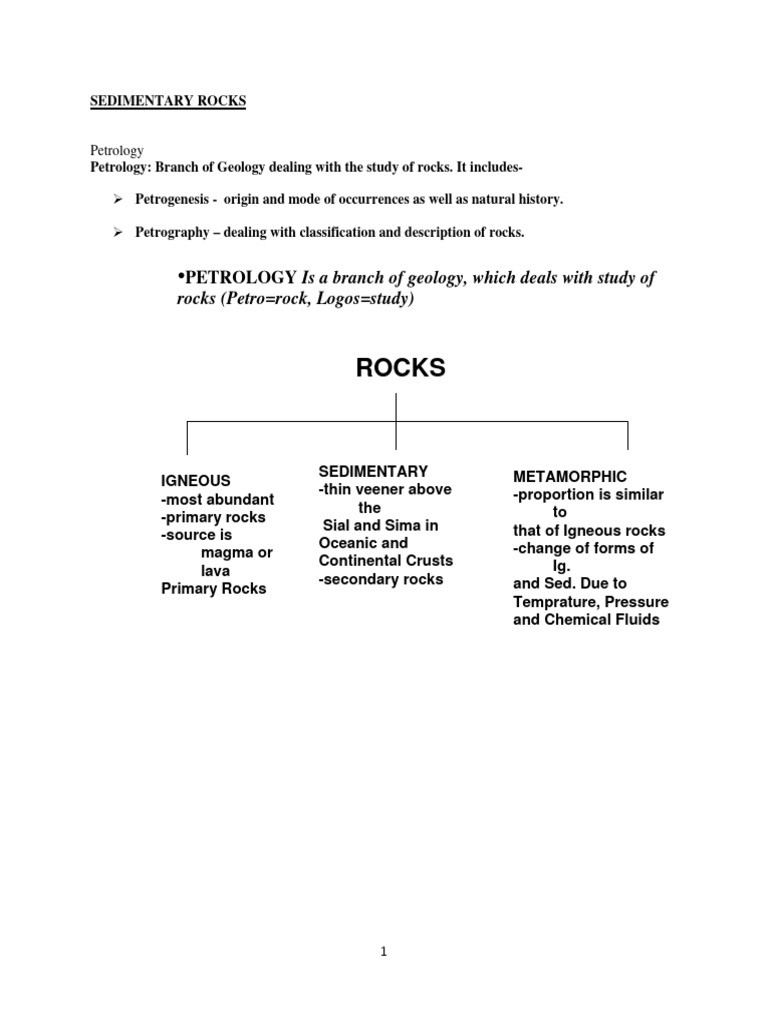 Overview of Sedimentary Rocks and Processes | PDF | Sedimentary Rock ...