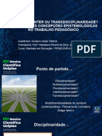 Multi, Pluri, Inter Ou Transdisciplinaridade - As Diferentes Concepções Epistemológicas No Trabalho Pedagógico