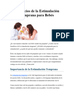 Beneficios de La Estimulación Temprana para Bebés