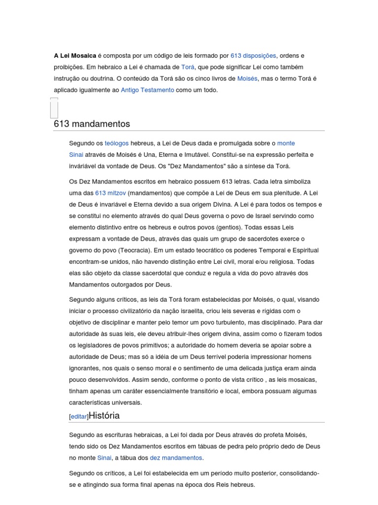A Lei Mosaica PDF Lei de Moisés Alcorão