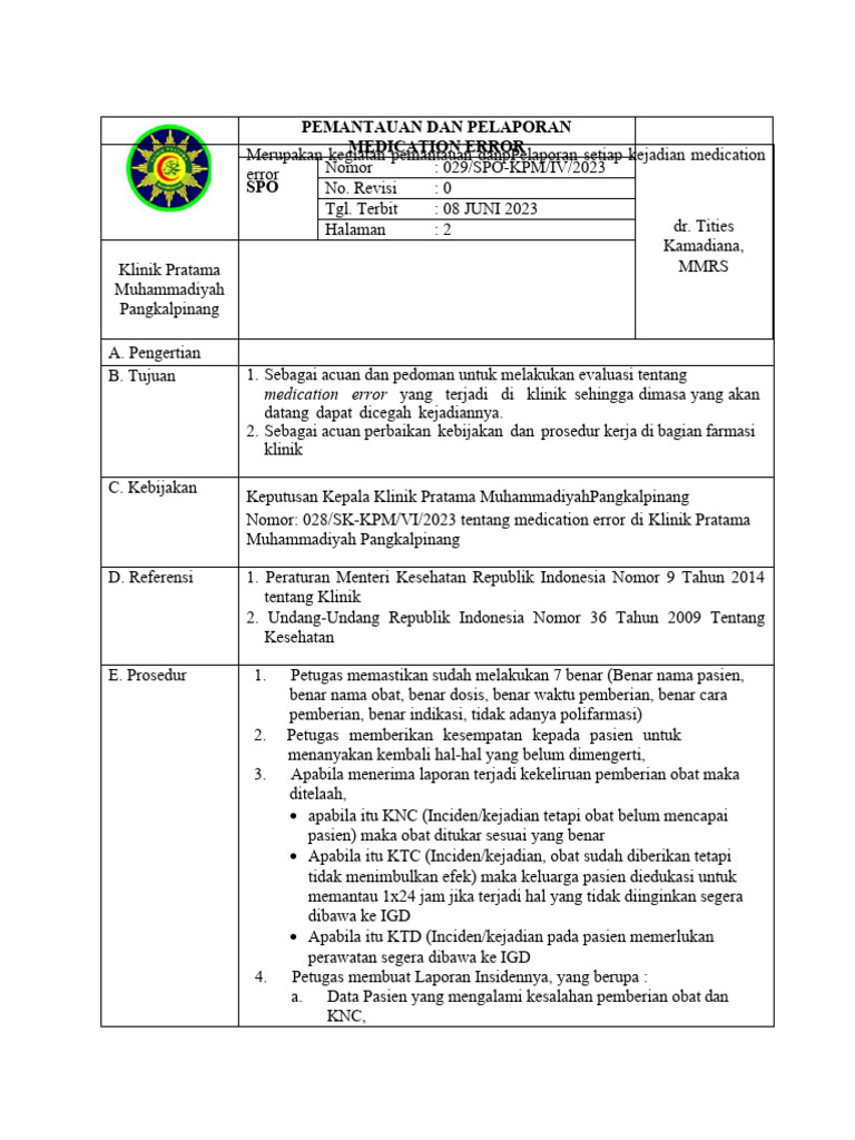 Spo medication error fix pdf