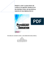 Development and Validation of Self-Designed E-Learning Module in Adding and Subtracting of Rational Expressions in Mathematics 8