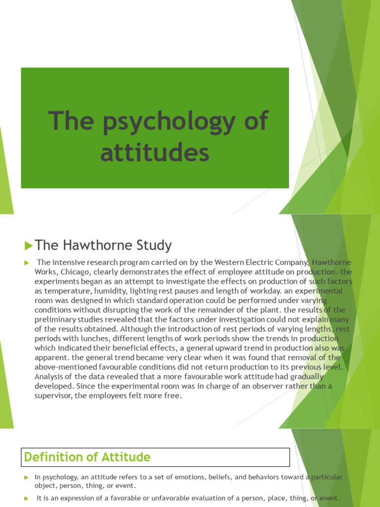 Understanding Attitudes in Psychology | PDF | Attitude (Psychology ...