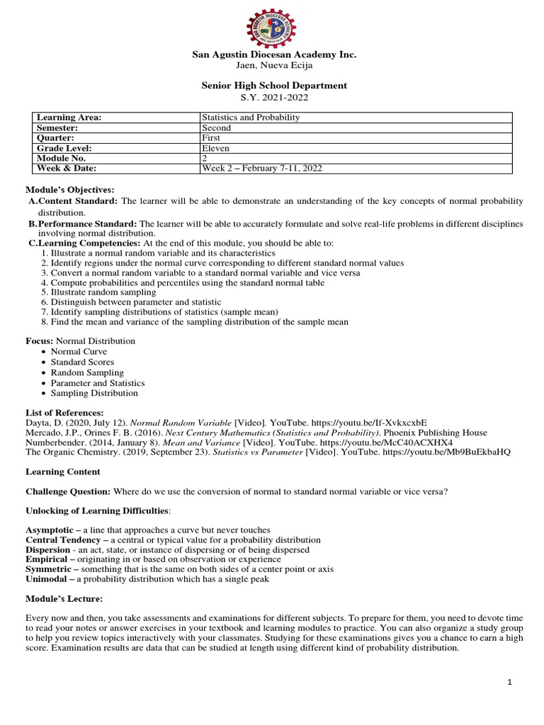 module-2-download-free-pdf-standard-score-normal-distribution