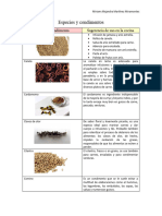 Especies y Condimentos