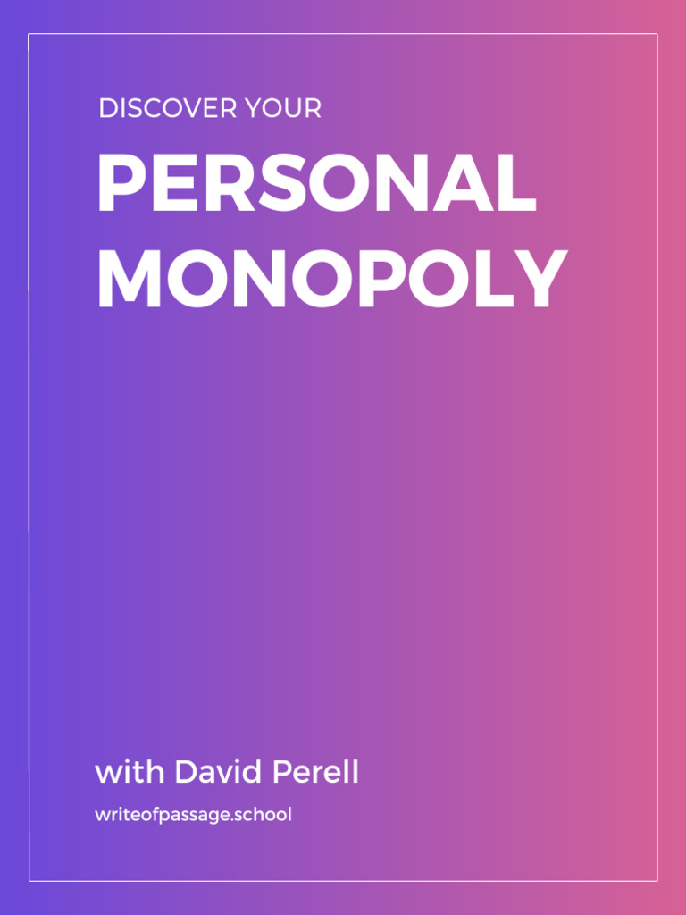 Perell Personal Monopoly 3 Pdf Knowledge Monopoly