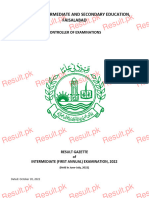 Bise Faisalabad 12th Class Result 2022 Gazette
