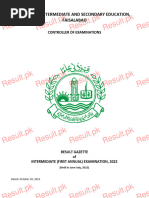 Bise Faisalabad 12th Class Result 2022 Gazette