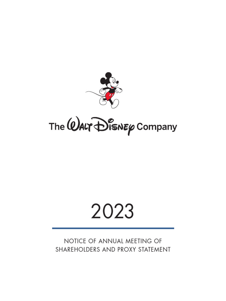 Disney 2023 Annual Meeting Notice | PDF | Proxy Voting | Board Of Directors