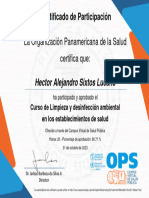 Curso de Limpieza y Desinfección Ambiental en Los Establecimientos de Salud-Certificado Del Curso 3722677