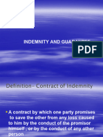 Indeminity and Gaurantee