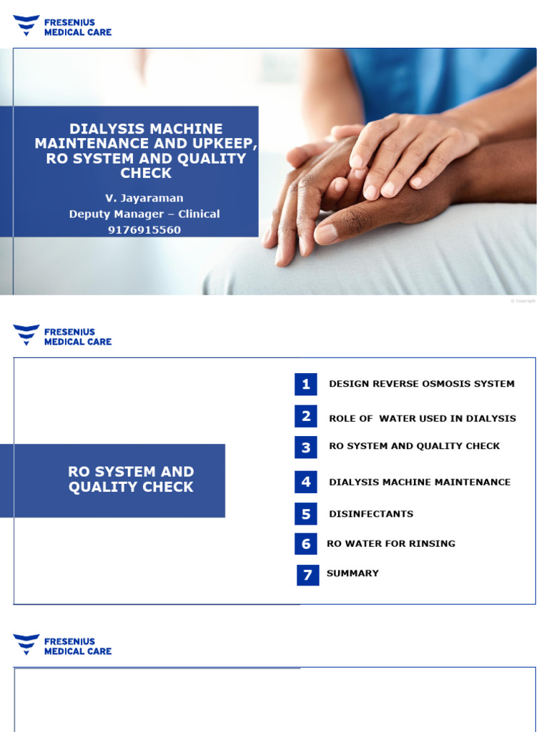 CQE 11 Dialysis Machine Maintenance and Upkeep RO System and Quality Check MR Jayaraman PDF