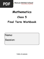 Class 5 Final Term Math Workbook