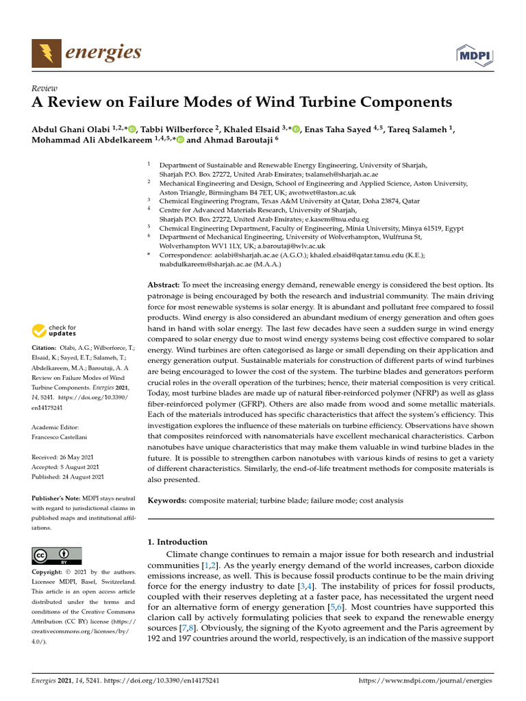 A Review On Failure Modes of Wind Turbine Bearings | PDF | Composite  Material | Fracture