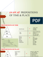 In On at Prepositions of Time & Place
