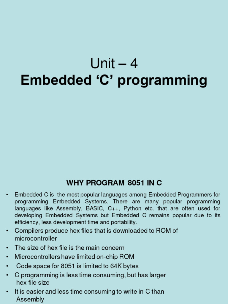 Unit-4-Embedded C Programming | PDF | Computer Programming | Embedded ...
