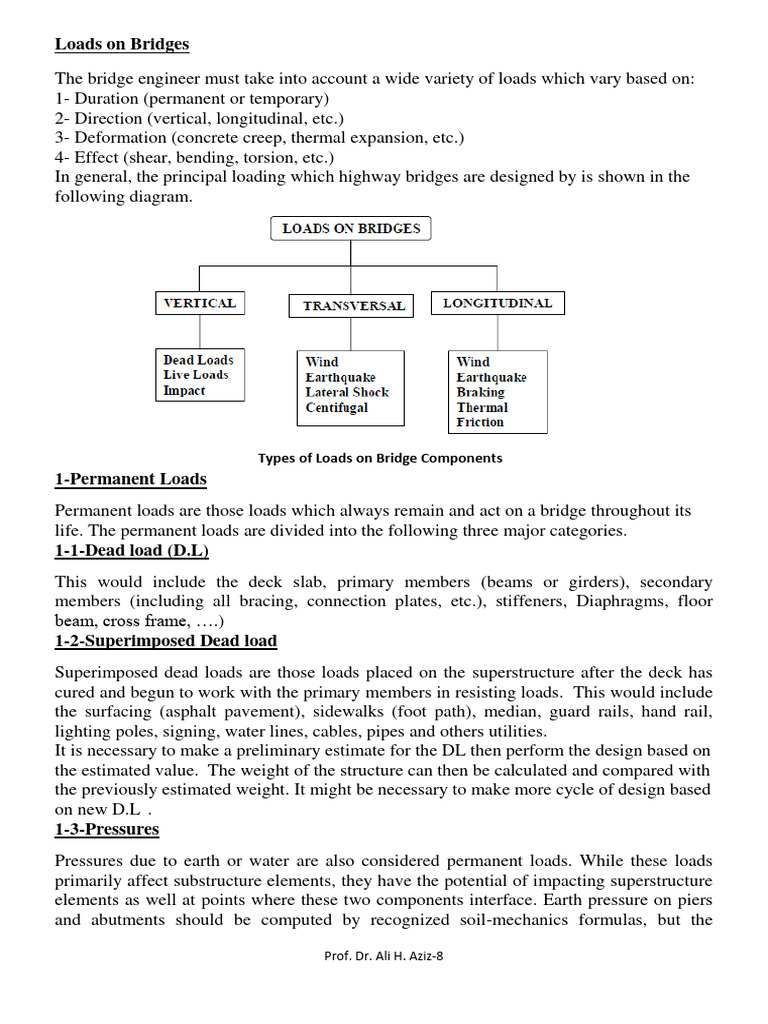 Bridge Load Types and Analysis Methods | PDF | Force | Bridge