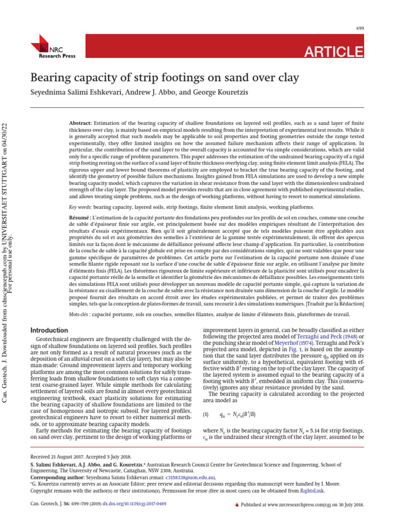 Bearing Capacity of Strip Footings on Sand | PDF | Geotechnical ...