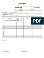 Importation Order Form - For Confidence Cargo