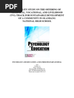 Feasibility Study On The Offering of Technical, Vocational, and Livelihood (TVL) Track For Sustainable Development of A Community in Olandang National High School