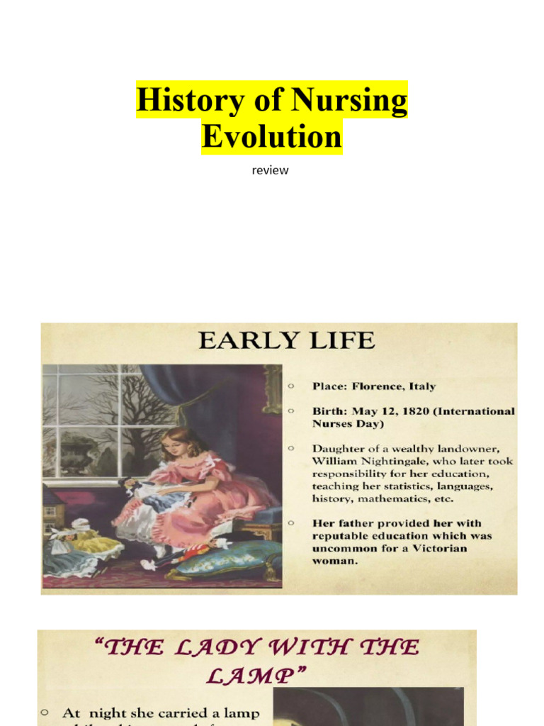 History of Nursing Evolution Review | PDF | Theory | Nursing